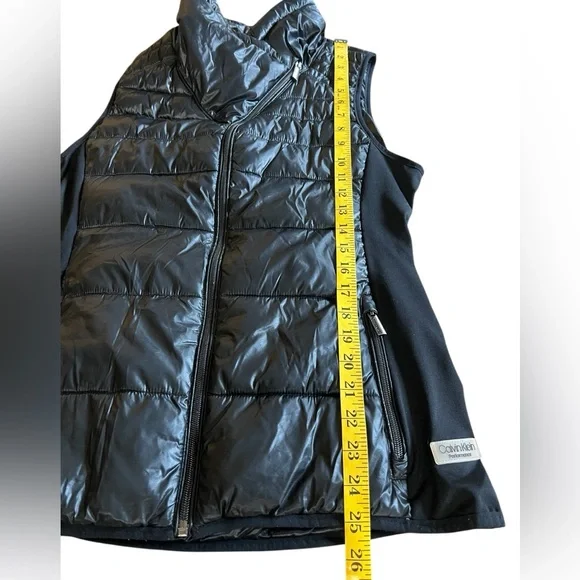 Calvin Klein Performance Black Funnel-Neck Puffer Full-Zip Vest Sz XS Athleisure - Picture 8 of 10